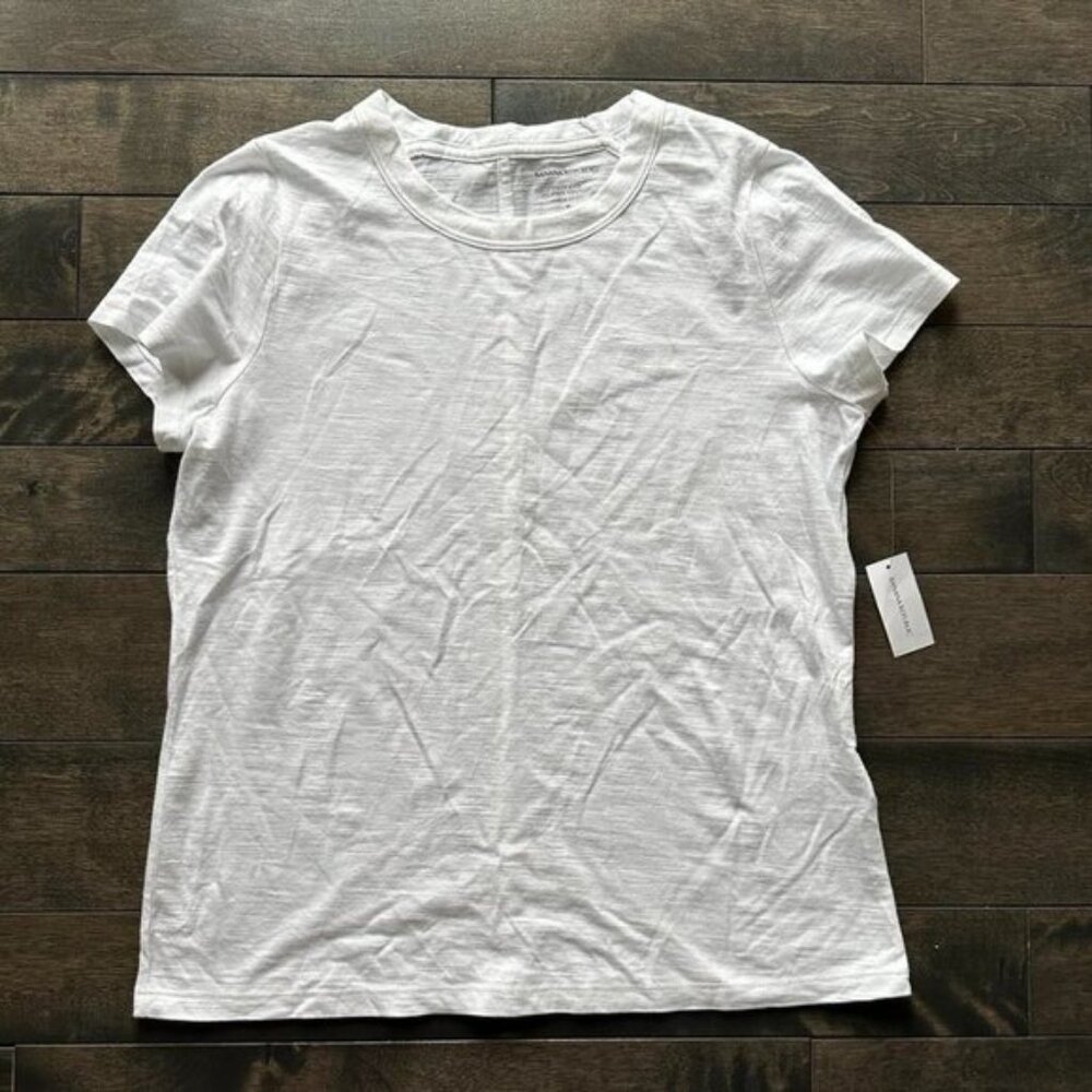 Banana Republic White Slub Short Sleeve Crewneck Tee